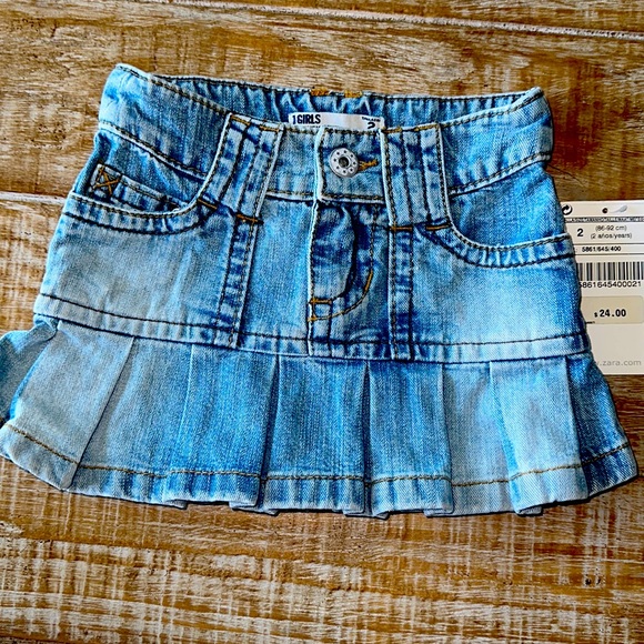 NWT GIRLS ZARA DENIM SKIRT - Picture 1 of 4